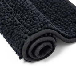 Tapis de salle de bain chenille noir 45x65cm^Gifi Best