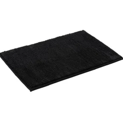 Tapis de salle de bain chenille noir grand modèle^Gifi Discount