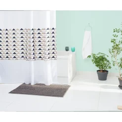 Tapis de salle de bain chenille gris grand modèle^Gifi