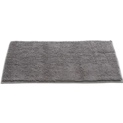 Tapis de salle de bain chenille gris grand modèle^Gifi
