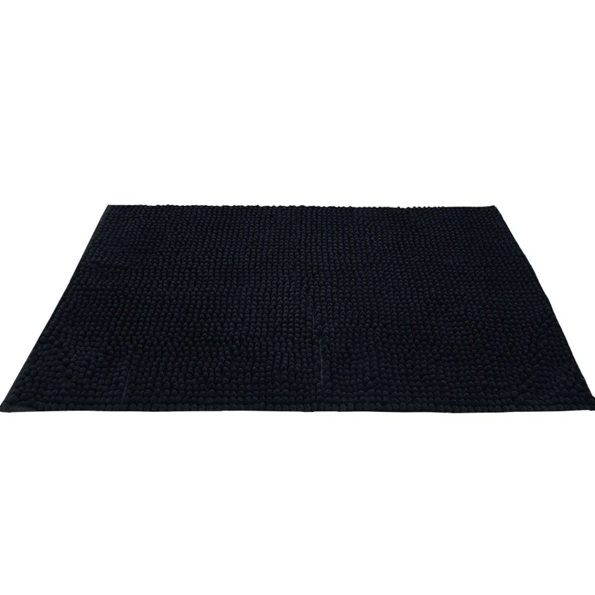 Tapis de salle de bain chenille noir 80x50cm^Gifi Best