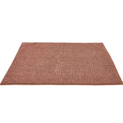 Tapis de salle de bain chenille marron 80x50 cm^Gifi Discount