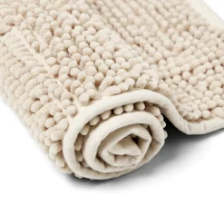 Tapis de salle de bain chenille taupe 65x45 cm^Gifi Clearance