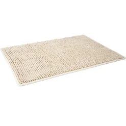 Tapis de salle de bain chenille taupe 65x45 cm^Gifi Clearance