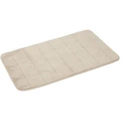 Tapis de salle de bain taupe à mémoire de forme^Gifi