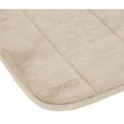 Tapis de salle de bain taupe à mémoire de forme^Gifi