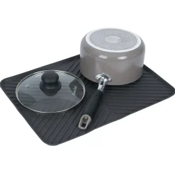 Gifi Rangement De Cuisine^Tapis égouttoir en plastique rainuré gris - L.40xl.30cm