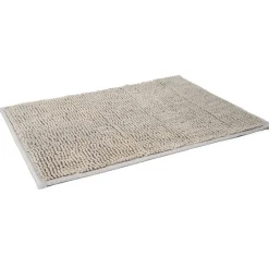 Tapis pour salle de bain chenille uni gris 45x65cm^Gifi Discount