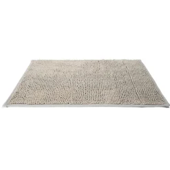 Tapis pour salle de bain chenille uni gris 45x65cm^Gifi Discount