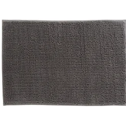 Tapis pour salle de bain chenille uni gris 45x65cm^Gifi Discount
