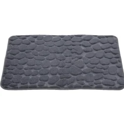 Tapis salle de bain à mémoire de forme effet galet gris^Gifi New