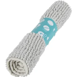 Tapis salle de bain antidérapant chenille gris^Gifi Online