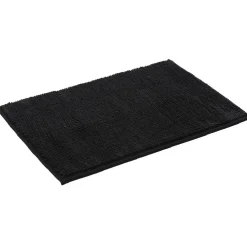 Tapis salle de bain chenille uni noir^Gifi Sale