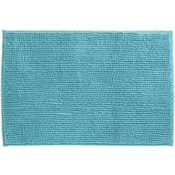Tapis salle de bain chenille uni bleu^Gifi Best