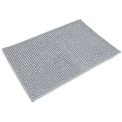 Tapis salle de bain chenille 75x45 cm uni gris clair^Gifi Outlet
