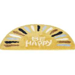 Tapis salle de bain demi lune jaune Be Happy microfibre 50x70cm^Gifi Outlet