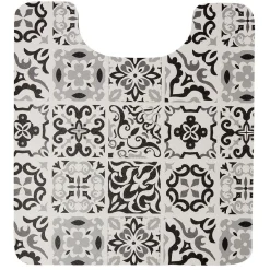 Tapis WC pvc design carreau de ciment gris^Gifi Discount