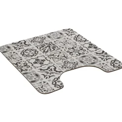 Tapis WC pvc design carreau de ciment gris^Gifi Discount