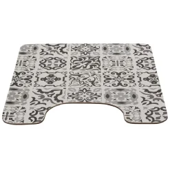 Tapis WC pvc design carreau de ciment gris^Gifi Discount