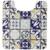 Tapis WC pvc design carreau de ciment bleu^Gifi Outlet