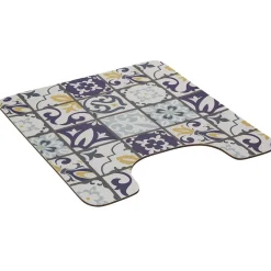 Tapis WC pvc design carreau de ciment bleu^Gifi Outlet