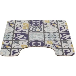 Tapis WC pvc design carreau de ciment bleu^Gifi Outlet