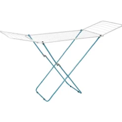 Discount Étendoir à linge horizontal turquoise et blanc 18 m d'étendage Entretien Du Linge