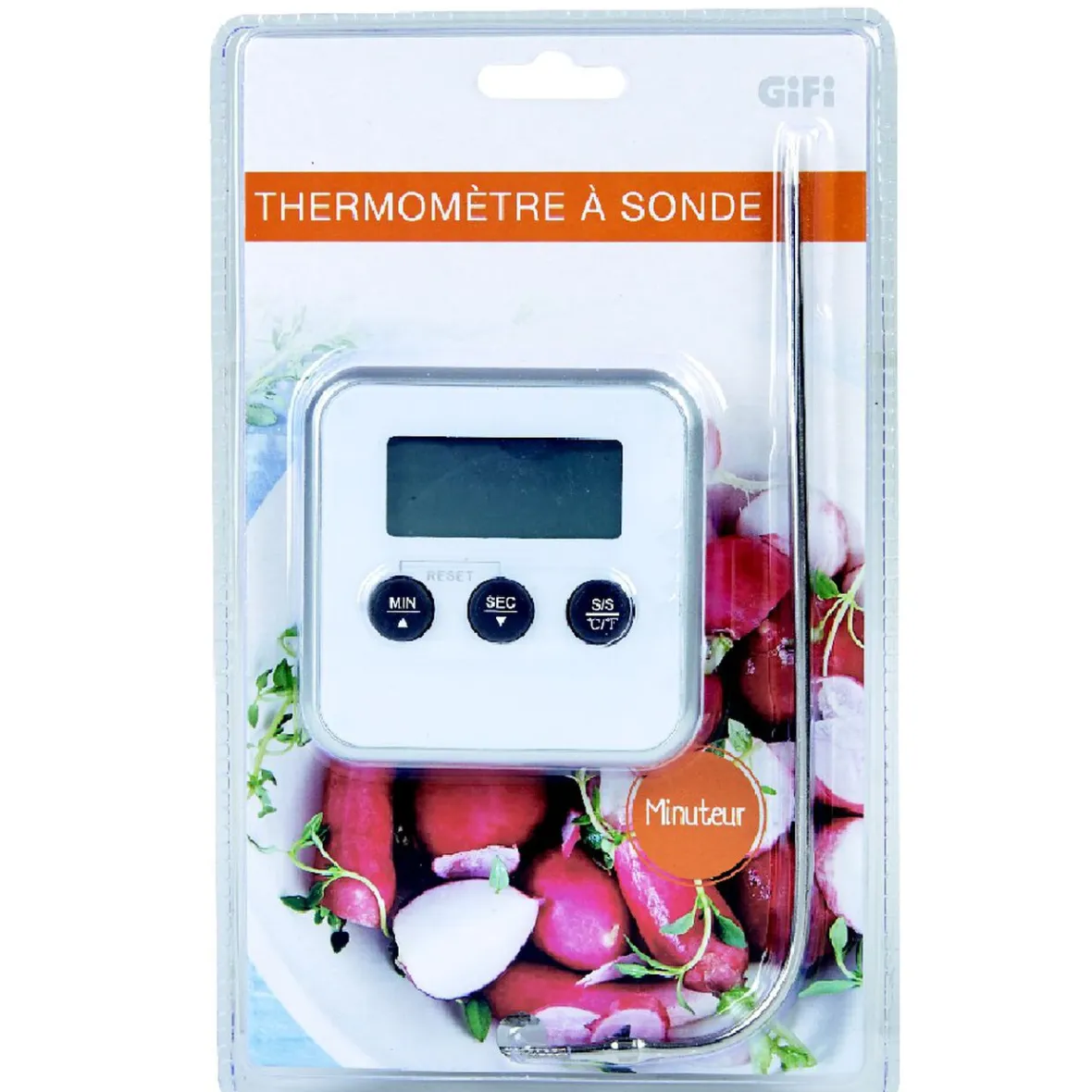 Gifi Préparation Culinaire^Thermomètre de cuisine à sonde minuteur