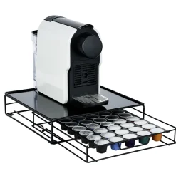 Gifi Rangement De Cuisine^Tiroir à capsules plateau et grille en métal noir