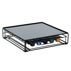 Gifi Rangement De Cuisine^Tiroir à capsules plateau et grille en métal noir