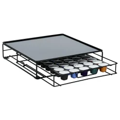 Gifi Rangement De Cuisine^Tiroir à capsules plateau et grille en métal noir
