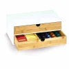 Gifi Rangement De Cuisine^Tiroir à dosettes et capsules 2 niveaux bambou blanc naturel