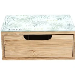 Gifi Rangement De Cuisine^Tiroir à dosettes motif feuilles bambou
