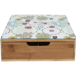 Gifi Rangement De Cuisine^Tiroir toutes dosettes bambou motif cactus multicolore