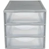 Tour 3 tiroirs A4 gris Rangement