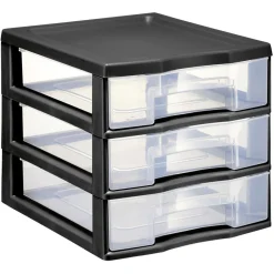 Best Tour de rangement 3 tiroirs format A6 noir Rangement