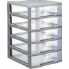 Sale Tour de rangement 5 tiroirs format A6+ gris Rangement