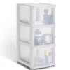 Tour de rangement 5 tiroirs plastique blanc 37x27xH103cm Rangement