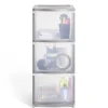 Best Tour de rangement 3 tiroirs plastique gris 37x27xH63cm Rangement