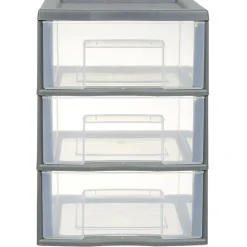 Best Tour de rangement A5 3 tiroirs grise et transparente 6 L Rangement