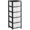 Sale Tour de rangement transparente et noire 5 tiroirs 20L Rangement