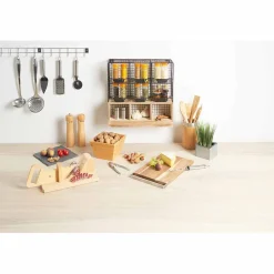 Gifi Préparation Culinaire^Trancheuse à charcuterie en bois naturel