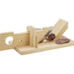 Gifi Petit Électroménager^Trancheuse manuelle à saucisson bois naturel et inox