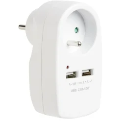 Triplite 1 prise 2 usb blanche^Gifi Sale