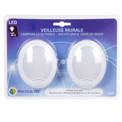 Veilleuse murale à led multicolore x2^Gifi Outlet