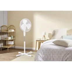 Ventilateur sur pied - 3 vitesses - 50W - blanc^Gifi