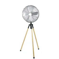 Ventilateur trépied effet bois Homday^Gifi Online