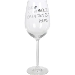 Gifi Vaisselle Et Accessoires De Table^Verre à vin XL sur pied inscription Vendredi tout est permis ! 75 cl