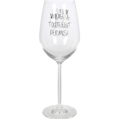 Gifi Vaisselle Et Accessoires De Table^Verre à vin XL sur pied inscription Vendredi tout est permis ! 75 cl