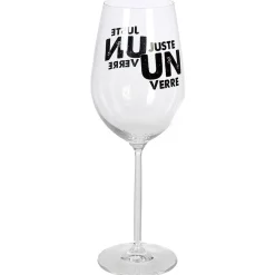Gifi Vaisselle Et Accessoires De Table^Verre à vin XL sur pied transparent inscription Juste un verre 75 cl